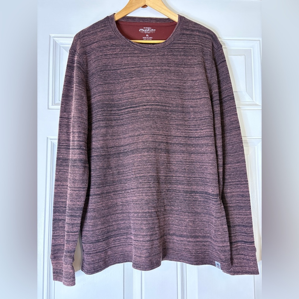 Men's Marled Burgundy Crewneck Sweater Layering Piece Closet Staple Size XL
